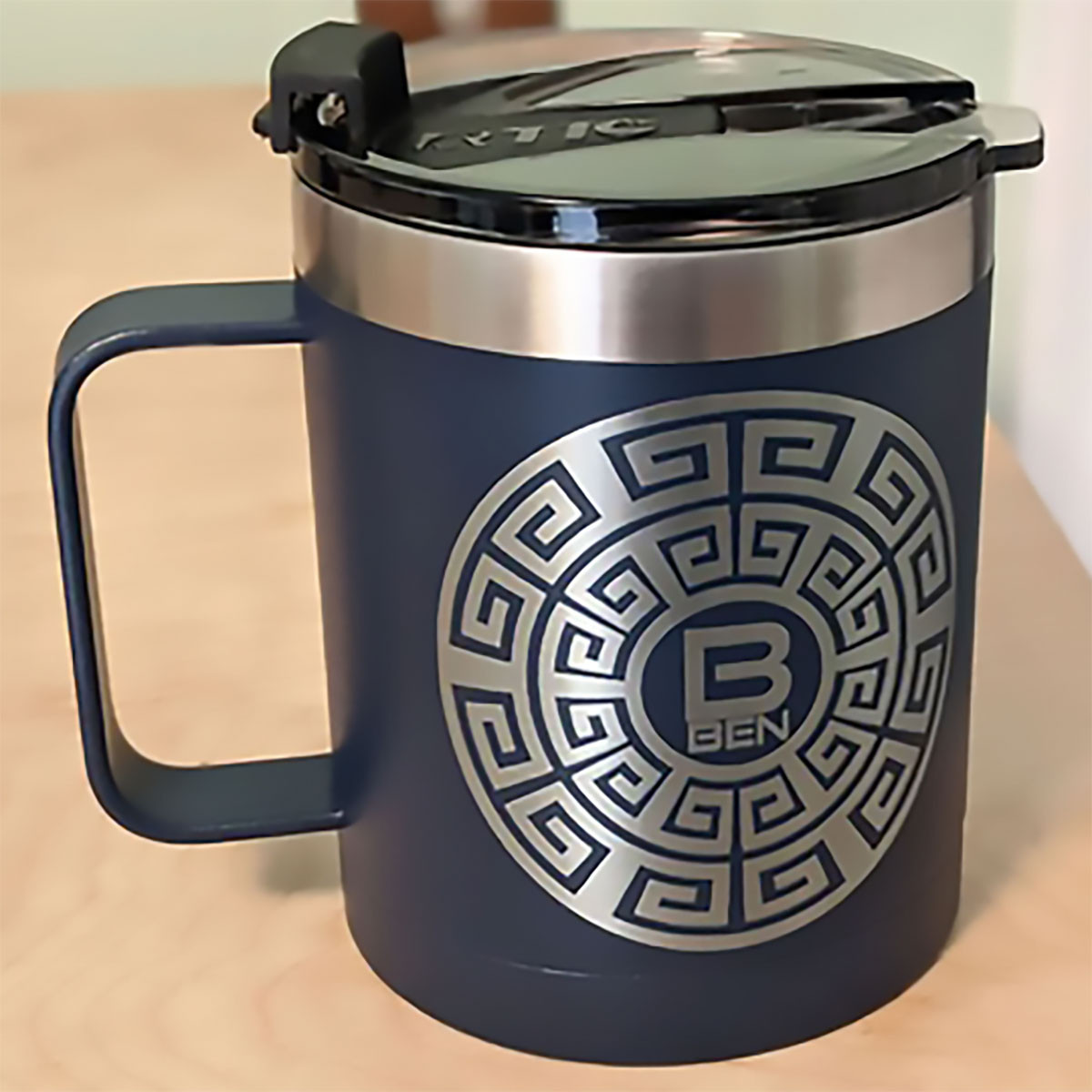 RTIC Custom Laser Engraved 12oz Travel Coffee Mug - Navy - Drinkware